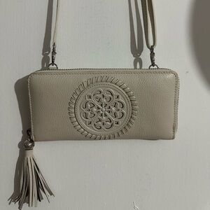 Brighton white Pebbled Leather
Envelope Wallet Pouch Clutch